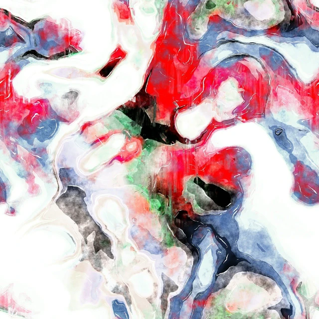 a painting of a group of people playing frisbee, an abstract painting, inspired by James Brooks, lyrical abstraction, abstract 3d rendering, fractal veins. cyborg, colors red white blue and black, flat water color texture