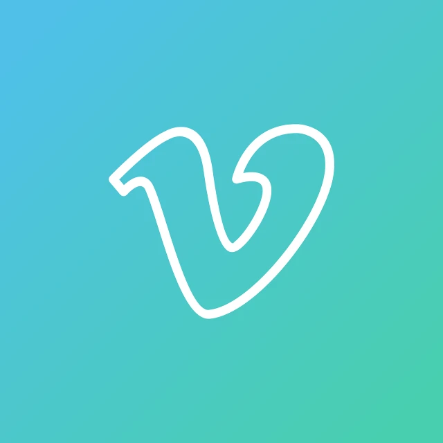 a white letter v on a blue and green background, by Viktor Oliva, verdadism, logo for a social network, thick vector line art, twitter, vibing to music