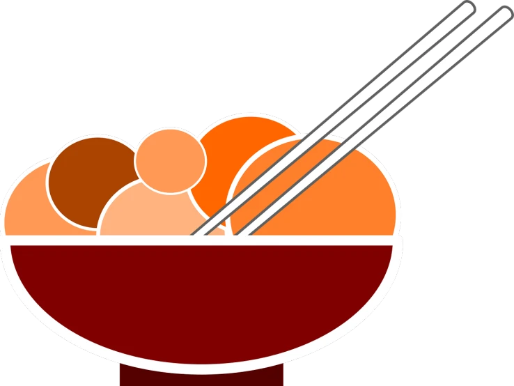 a bowl of food with chopsticks in it, inspired by Masamitsu Ōta, pixabay, mingei, profile picture 1024px, an orange, banner, 3 0 0