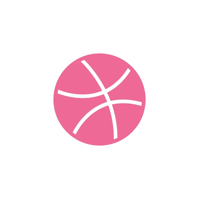 a pink basketball ball on a white background, a picture, dribble, 2d solid shape logo, dribbble illustration, whirly, easy to understand