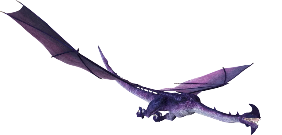 a purple dragon flying through the night sky, by Dan Scott, trending on zbrush central, pixar animation，hyper detailed, “hyper realistic, toothless, on black background