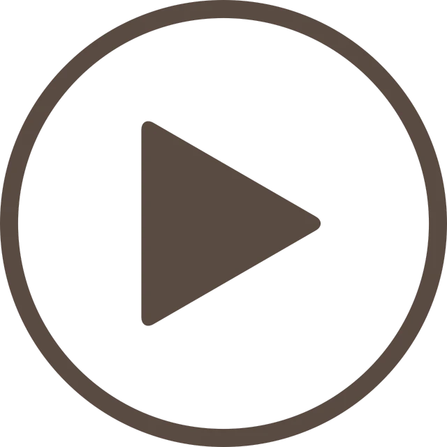 a play button in a circle on a black background, an album cover, muted brown, clipart icon, trending on artist, bluray image