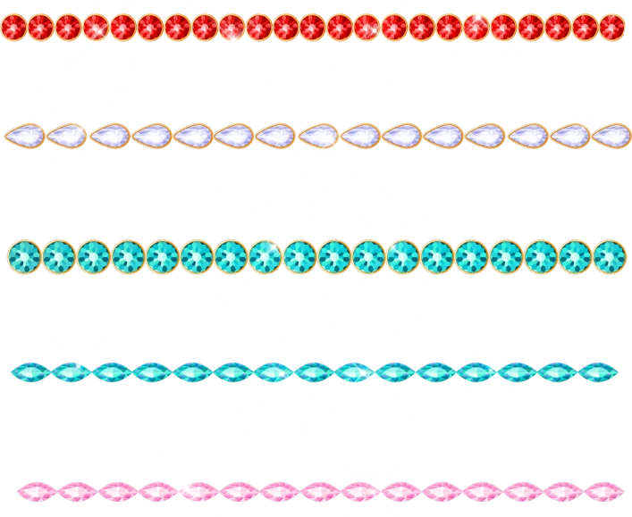 a bunch of different colored bracelets on a black background, concept art, by Sengai, hurufiyya, kantai collection arcade, repeating pattern, pearls, created in adobe illustrator