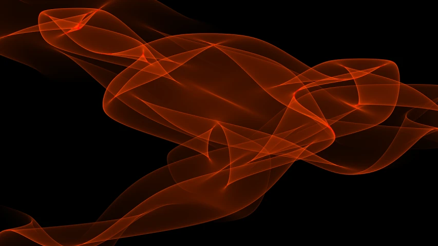 a close up of smoke on a black background, digital art, by Andrei Kolkoutine, digital art, orange ribbons, stylized thin lines, iphone background, scarlet background