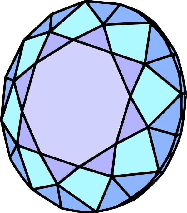 a blue diamond on a white background, inspired by Masamitsu Ōta, pixabay, crystal cubism, large round window, mauve and cyan, everyday plain object, high quality colored sketch