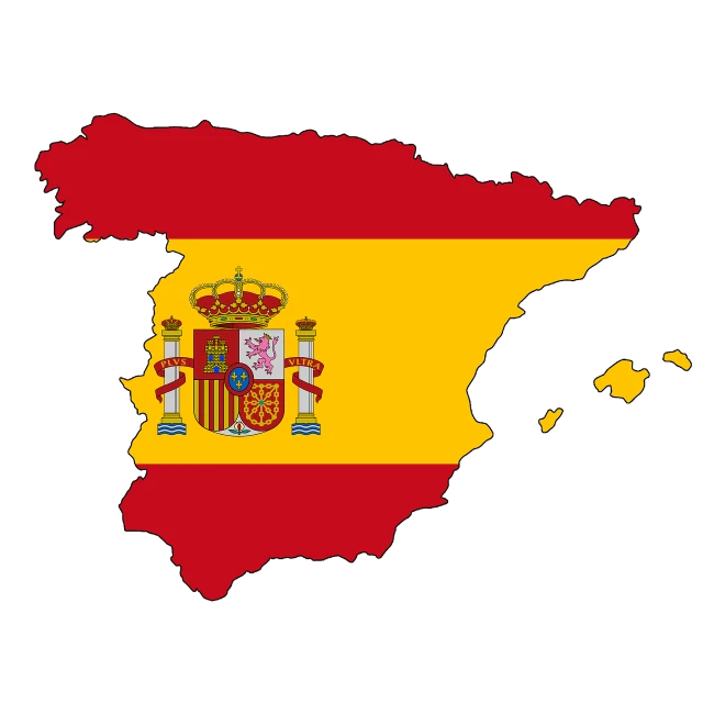 a map of spain with the flag of the country, on black background, highly detailed illustration.”, image in center, an illustration