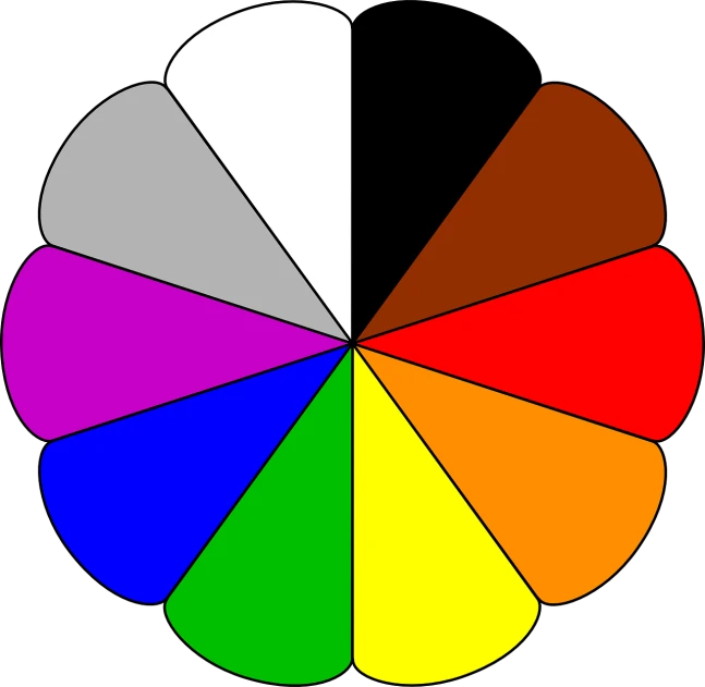 a close up of a color wheel on a black background, a screenshot, color vector, natural dull colors, vivid cartoony colors, version 3
