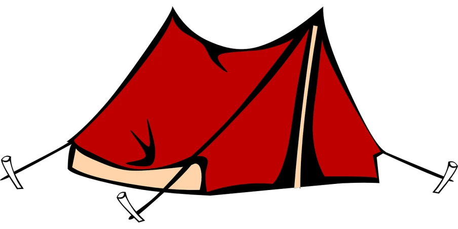 a red tent on a black background, pixabay, sots art, back shark fin, scythe design, camper, red and black flags