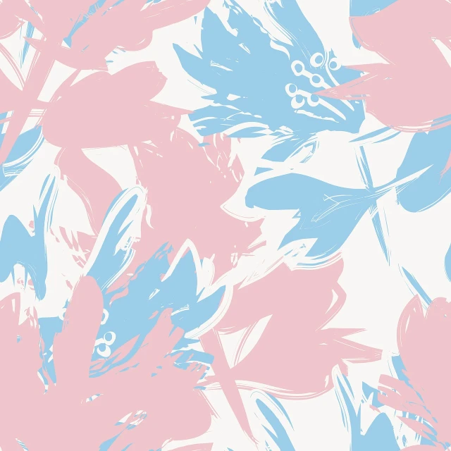 a pattern of pink and blue flowers on a white background, a pastel, tumblr, abstract brush strokes, soft shapes, neo-expressionist style, subtle pattern