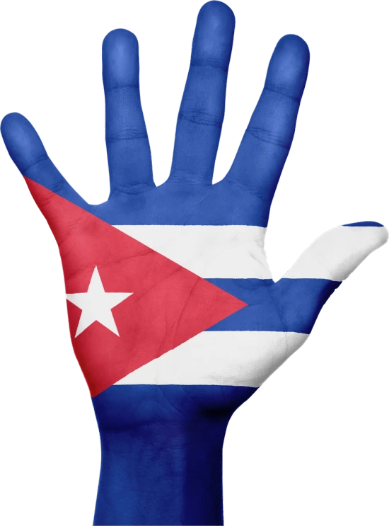 a hand painted with the flag of cuba, a photo, corrected hand, neodada, avatar image, very accurate photo