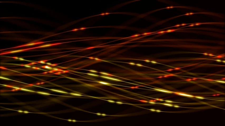 a close up of some lights on a black background, digital art, orange neon stripes, ray trace 4k, red wires wrap around, high res