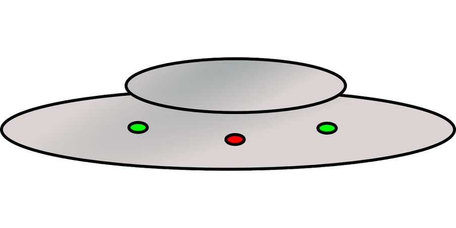 a white hat with green and red buttons, a hologram, by Matt Cavotta, trending on pixabay, computer art, the inside of a ufo, cartoonish vector style, gray alien, stop frame animation