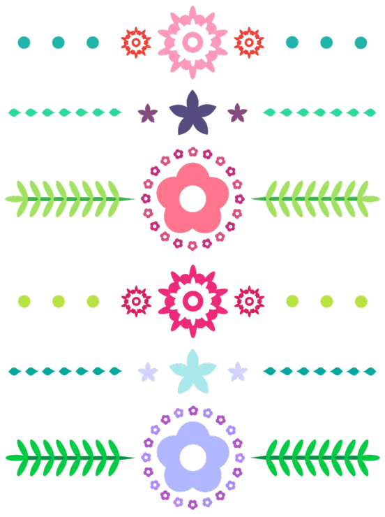 a pattern of flowers and leaves on a black background, inspired by Mary Blair, unsplash, folk art, dia de los muertos. 8 k, art deco borders, spring colors, body covers with neon flowers
