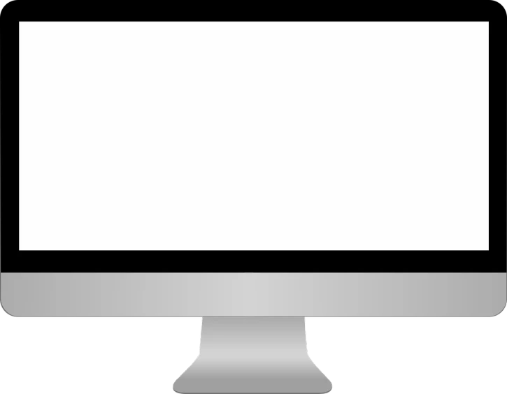 a computer monitor with a blank white screen, pixabay, uploaded, dark and white, black backround. inkscape, white background”