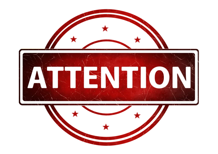 a red attention sign on a black background, a picture, by Linda Sutton, trending on pixabay, interrupting the big game, stamp, patreon content, waiting patiently