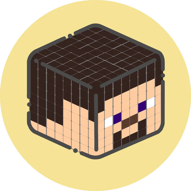 a picture of a cube with a face on it, pixel art, pixel art, cel shaded vector art, minecraft cake, spherical, material pack