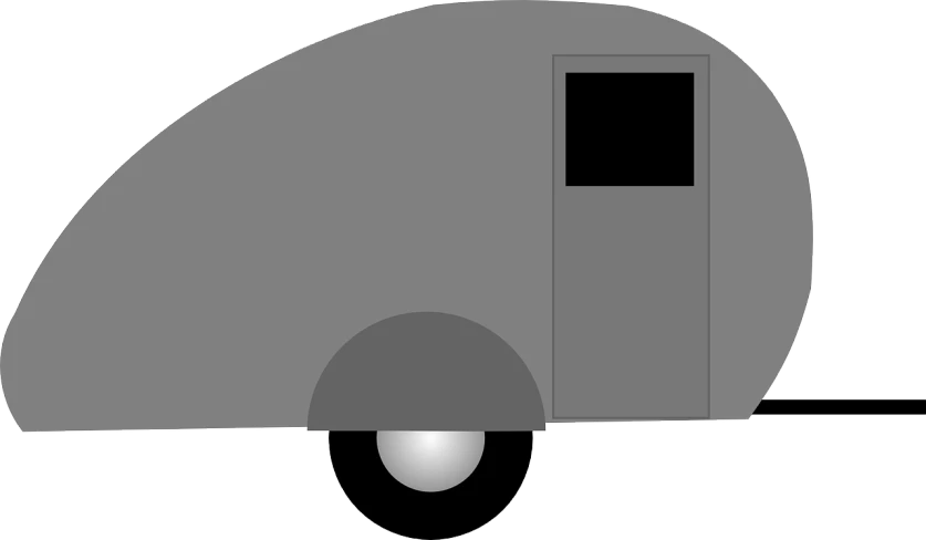 a trailer is shown on a white background, a cartoon, pixabay, minimalism, grey color scheme, 1 9 4 0 picture, big round nose, charcoal and silver color scheme