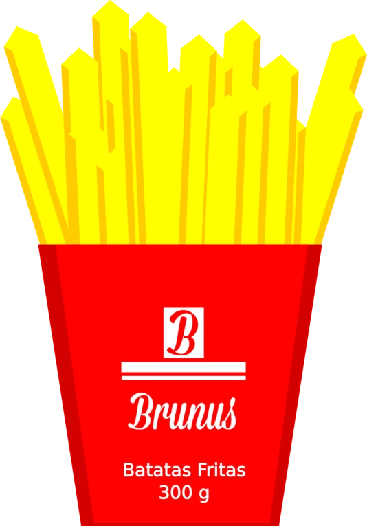 a box of fries sitting on top of a table, a digital rendering, inspired by Pia Fries, behance contest winner, bauhaus, logo vector art, johnny bravo, blur : - 2, lumnoius colorful