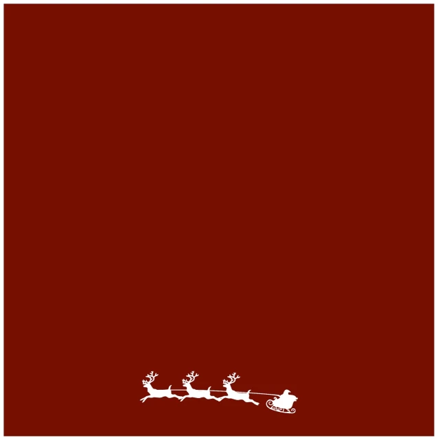 santa's sleigh and reindeers on a red background, tumblr, minimalism, with blunt brown border, card back template, backwards, brown:-2