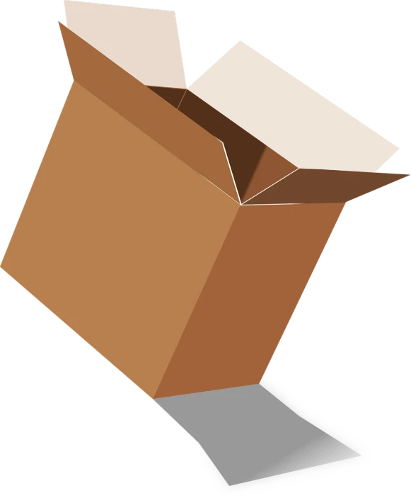 a cardboard box sitting on top of a laptop, an illustration of, by Thomas M. Baxa, pixabay contest winner, conceptual art, walking to the right, tail raised, !!! very coherent!!! vector art, vertically flat head