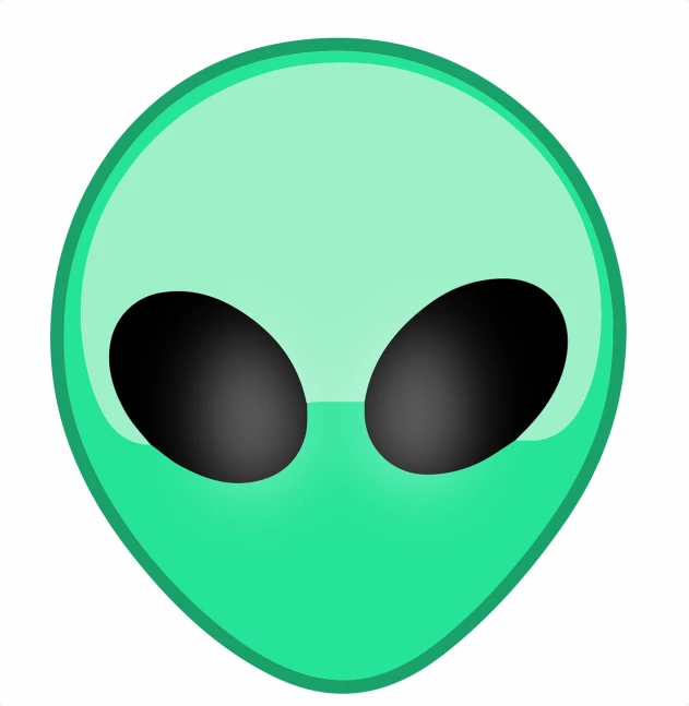 a green alien face with two black eyes, by Julian Allen, deviantart, smooth oval shape face, turquoise, venus planet symbol, ufo abduction