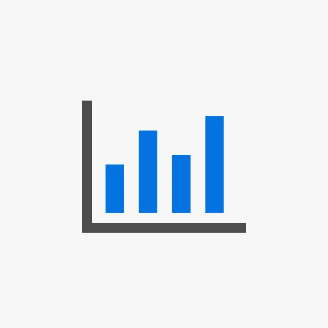 a blue bar chart on a white background, trending on unsplash, clipart icon, animation, avatar image, gray