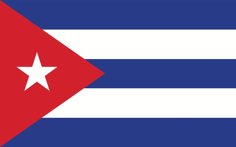 a close up of the flag of cuba, vector art, inspired by Pedro Álvarez Castelló, thumbnail, looking partly to the left, tourist photo, artdeco
