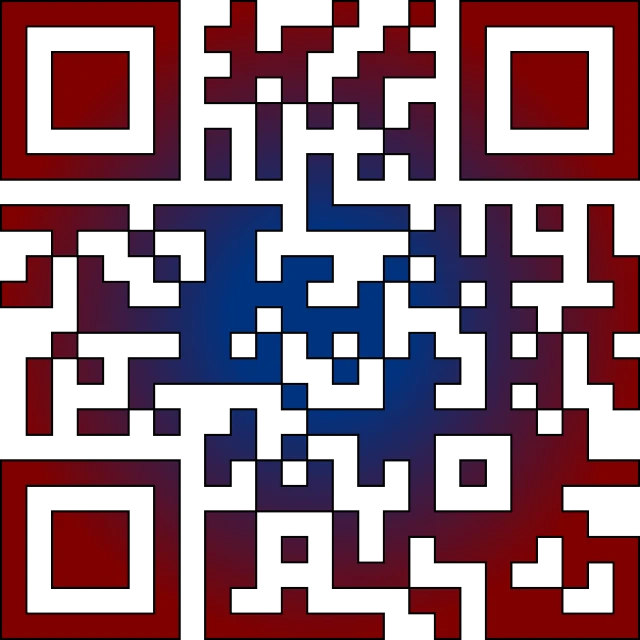 a close up of a qr code on a white background, by Jesse Richards, flickr, digital art, red and blue neon, !!! very coherent!!! vector art, avatar image, patriotism