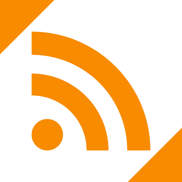 an orange and black logo with a black background, by Dan Content, reddit, de stijl, wifi icon, news broadcast, grain”