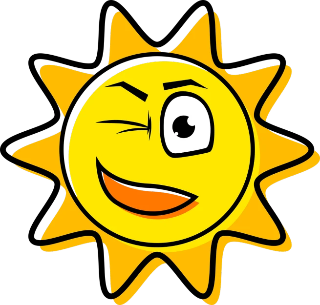 a smiling sun on a black background, an illustration of, rayonism, !!! very coherent!!! vector art, summertime, link, toon