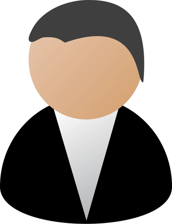 an image of a man in a suit and tie, vector art, pixabay, digital art, priest, with black hair, female lawyer, plain background