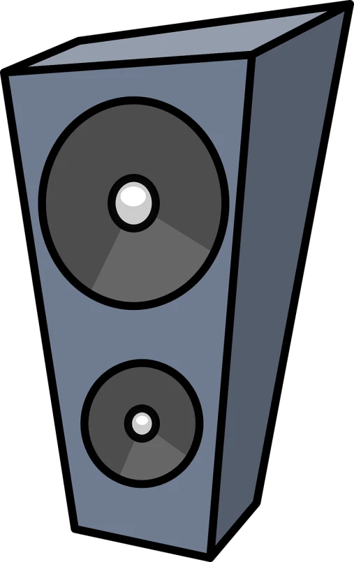 a pair of speakers sitting on top of each other, an illustration of, inspired by Wes Wilson, pixabay, computer art, elevator, concert footage, modern simplified vector art, neck zoomed in