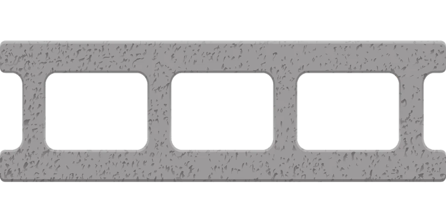 a close up of a metal object on a black background, a computer rendering, white outline border, cinder blocks, holes, vectorised