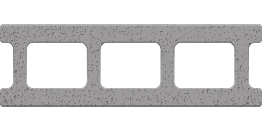 a close up of a metal object on a black background, a computer rendering, white outline border, cinder blocks, holes, vectorised