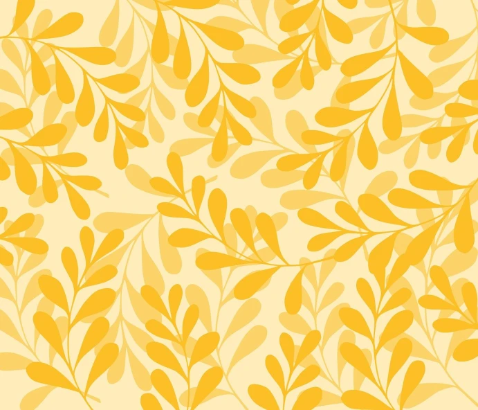 a pattern of leaves on a beige background, a digital rendering, inspired by William Yellowlees, trending on pixabay, gradient yellow, winding branches, sweet acacia trees, seamless pattern