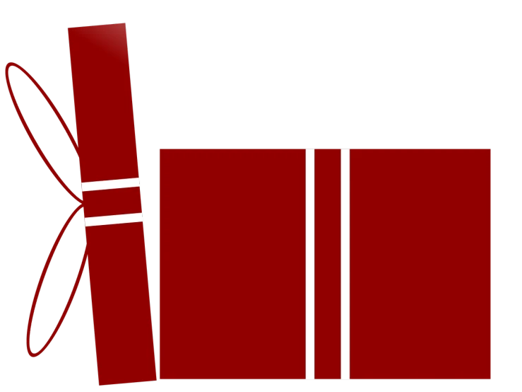 a red gift box with a red ribbon, a digital rendering, inspired by Masamitsu Ōta, reddit, black!!!!! background, trimmed with a white stripe, tubes, banner