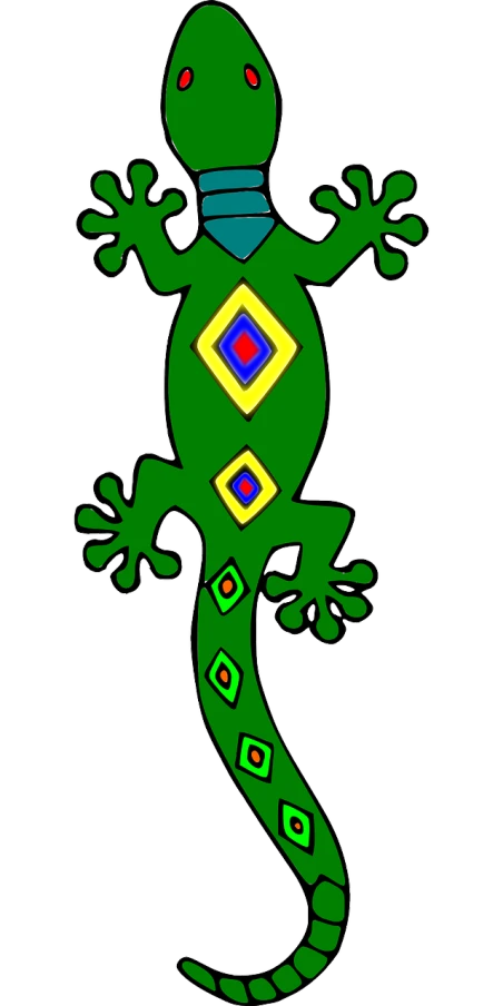 a close up of a lizard on a white background, inspired by Georges Lacombe, flickr, toyism, drawn in microsoft paint, totem pole, full body view, color page