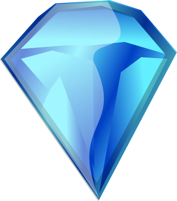 a blue diamond on a black background, deviantart, crystal cubism, no gradients, scary sharp icy, selling a gem, navel