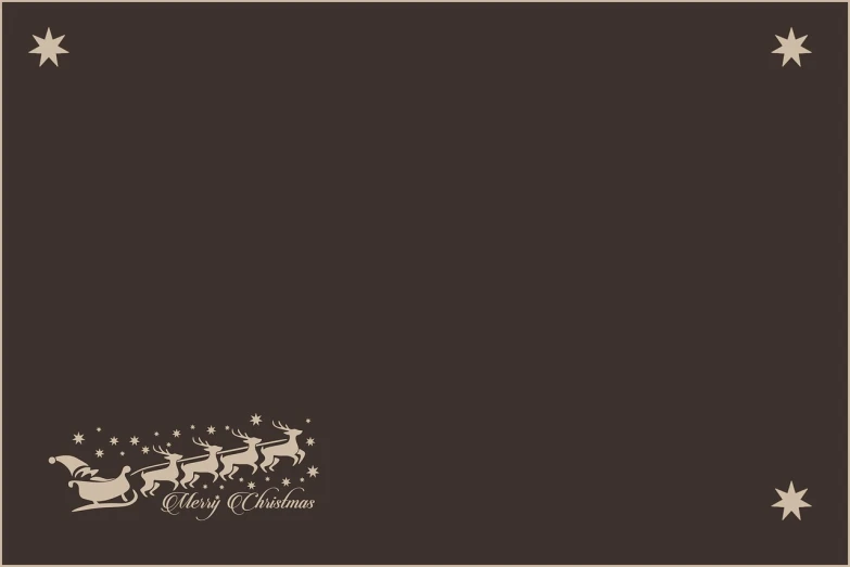 a christmas card with santa's sleigh and reindeers, tumblr, minimalism, dark brown, reverse, dark. no text, elegant harmony
