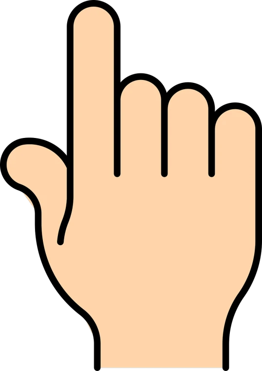 a hand with a finger up on a black background, a screenshot, by Andrei Kolkoutine, pixabay, mingei, flat color, no horns, wikihow illustration, closeup - view