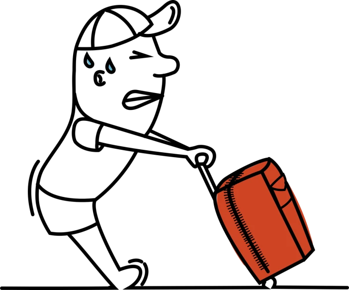 a red suitcase sitting on top of a black floor, a comic book panel, conceptual art, darkness. dark, cat silhouette, blue-black, hyper detail illustration