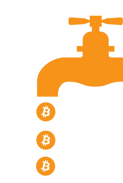 a faucet with bitcoins coming out of it, by Kristian Kreković, icon, sewer, satoshi con, simple