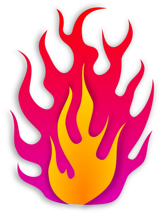 a close up of a fire on a white background, a cartoon, by Rodney Joseph Burn, miami heat colors, istockphoto, karim rashid, colored woodcut