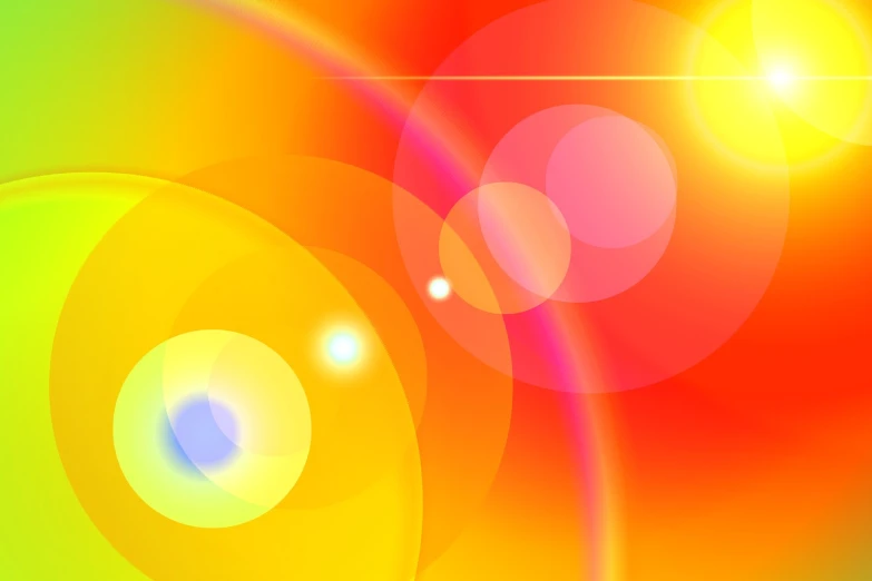 a green and yellow abstract background with circles, vector art, inspired by Tadeusz Brzozowski, light and space, sunset red and orange, colorful photo