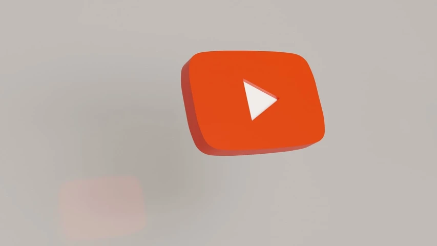 an orange play button floating in the air, trending on polycount, video art, youtube logo, 3 d models, youtube thumbnail, on simple background