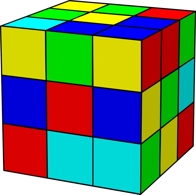 a colorful cube on a black background, a raytraced image, inspired by Ernő Rubik, flickr, cubo-futurism, drawn in microsoft paint, colored manga, colored accurately, childhood memory