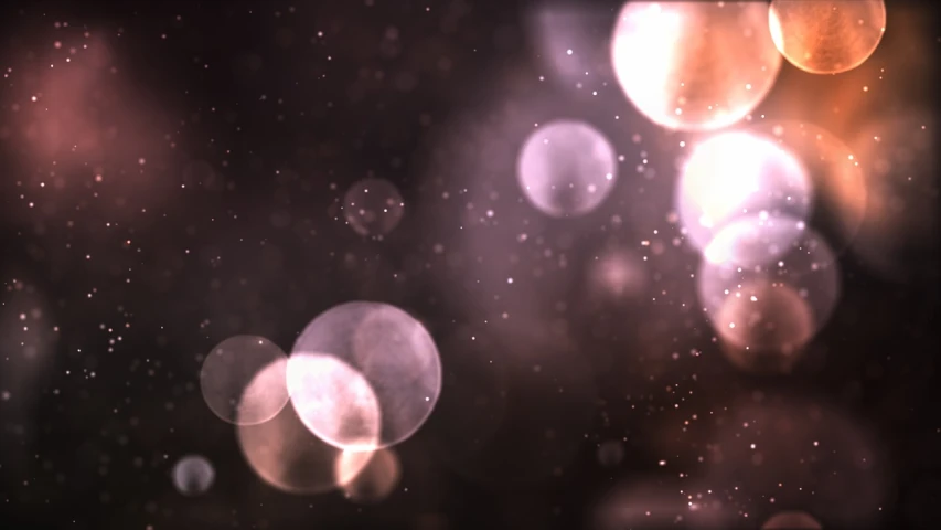 a close up of blurry lights on a black background, inspired by WLOP, ethereal bubbles, cinematic widescreen shot, octane render ] ”