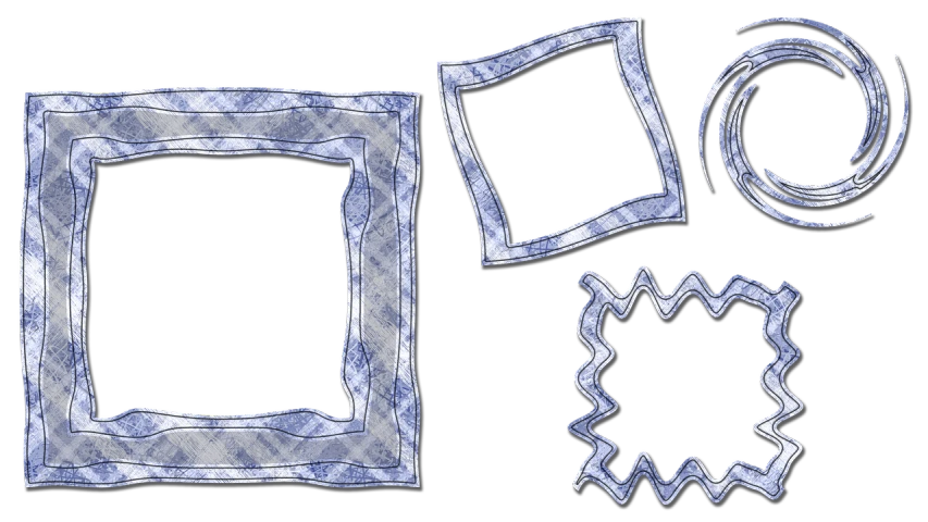 a couple of frames sitting next to each other, digital art, inspired by Masamitsu Ōta, pixabay, denim, guilloche, checkered motiffs, clipart