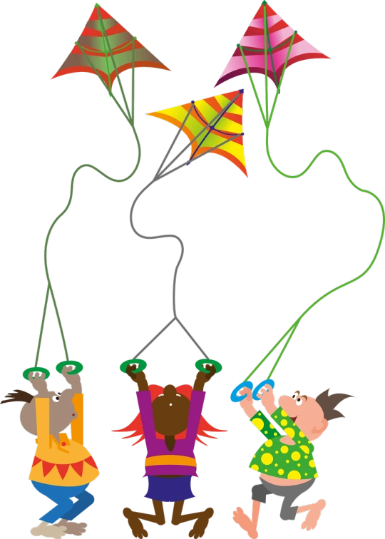 a group of children flying kites on a black background, by Melissa A. Benson, conceptual art, avatar for website, harnesses, string puppet, phone background