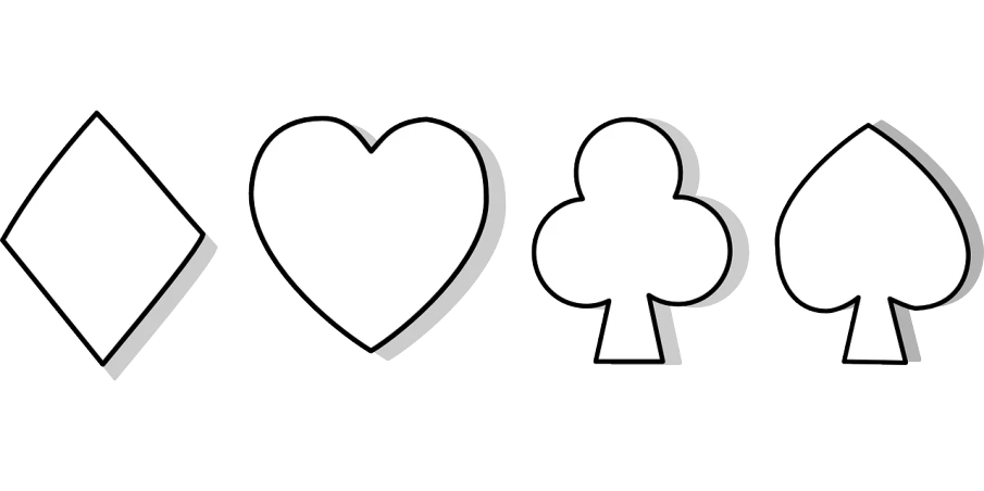 a black and white picture of trees and hearts, a picture, shutterstock, computer art, playing card suit hearts, cutie mark, cut out, youtube thumbnail